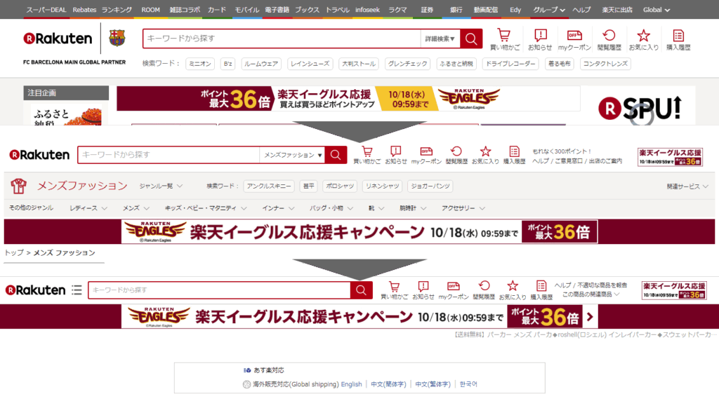 楽天サイトナビゲーション