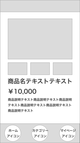 株式会社SIBLAB | 20サイトのユーザビリティテストで検証するECサイトの導線設計について【プロセス編】グループ 3 スマートフォンのボトムナビゲーション説明図
