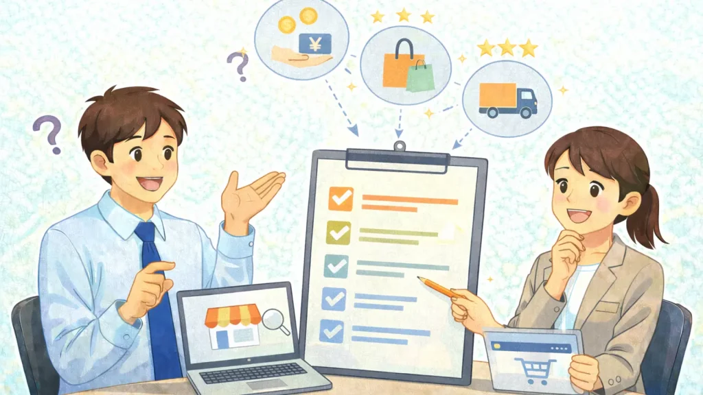 ECサイトに必要な機能と優先度のリストアップ