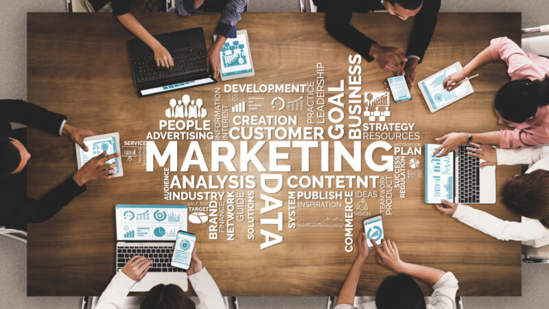 株式会社SIBLAB | 予算別で選ぶ！Web広告の種類と特徴 _ Digital Marketing Technology Solution for Online Business Concept – Graphic interface showing analytic diagram of online market promotion strategy on digital advertising platform via social media.